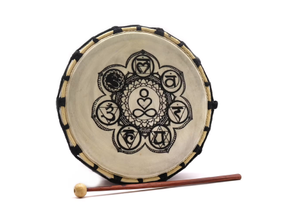 Hamsa Šamanistický Buben s hůlkou 25 cm