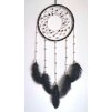Lapač snů Černobílý s obsidiánem 15 cm