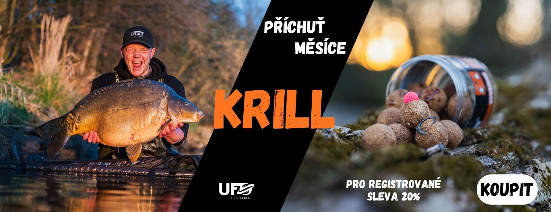 ulovený kapr na boilies Krill