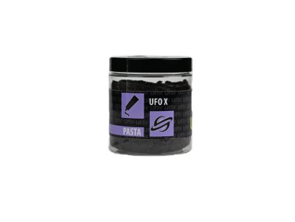 Obalovací pasta UFO X v průhledné dóze s etiketou na boku.