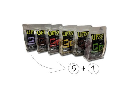 Set pěti a jednoho pytlíku boilies všech příchutí