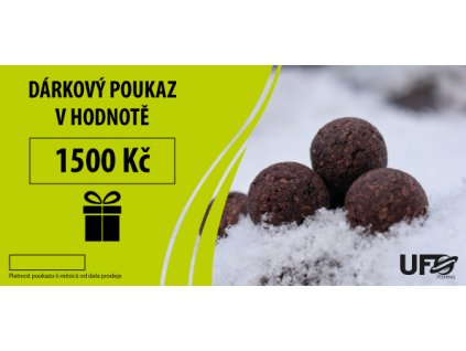 Dárková papírová poukázka v hodnotě 1500 Kč.