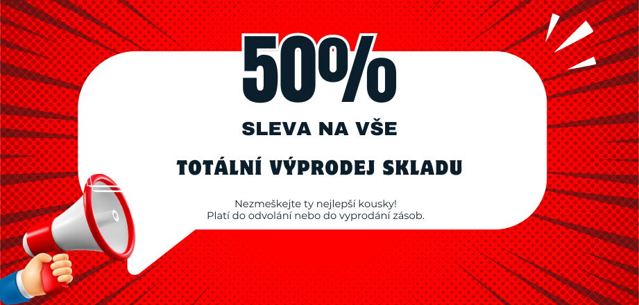 Sleva 50% - Výprodej skladu