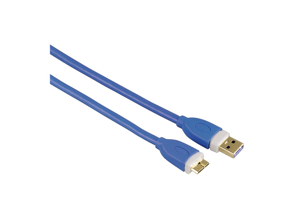 Kabel USB 3.0 typ A - micro B - 180 cm modrý