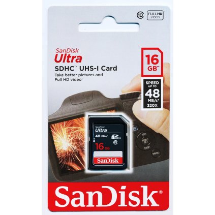 Paměťová karta Sandisk Ultra SDHC 16 GB 48 MB/s Class 10