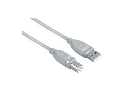 Hama USB kabel typ A-B, 1.8m, šedý, blistr
