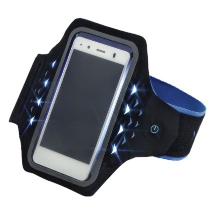 Sportovní pouzdro na rameno s LED velikost XL černomodré
