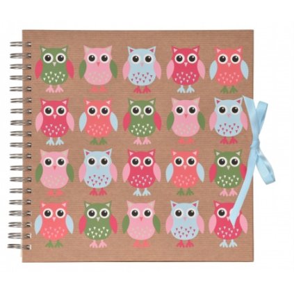 scrapbook fotoalbum na spirale pro tvorivou upravu owls