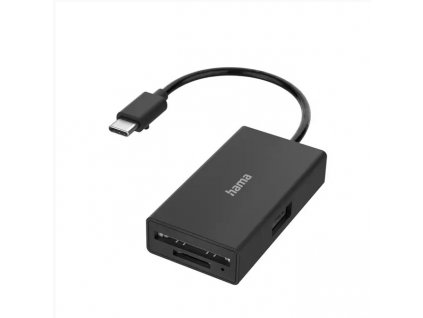 Čtečka karet USB 3.0 SD/microSD, stříbrnáHama USB-C hub/čtečka karet OTG, SD, microSD, USB-A