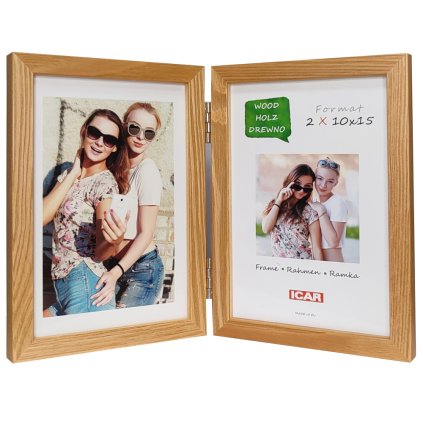 Fotorámeček 10x15 PINIA 00 - dvojrám přírodní