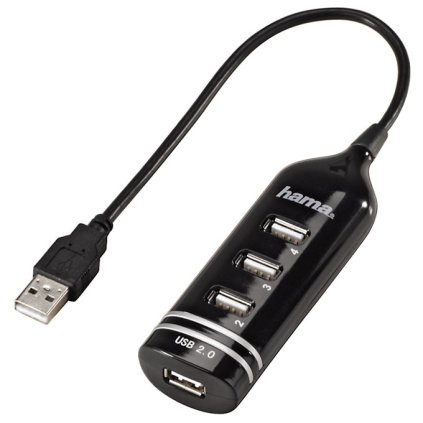 HUB USB 2.0 HUB 1:4, ČERNÝ, HAMA