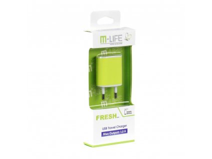 Nabíječka USB ML0592 zelená,  M-LIFE