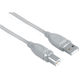 Levně Hama USB kabel typ A-B, 1.8m, šedý, blistr