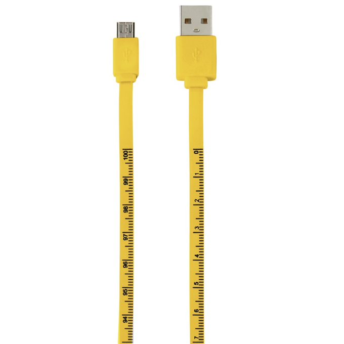 Hama micro USB kabel Metr 1 m měřítko žlutý