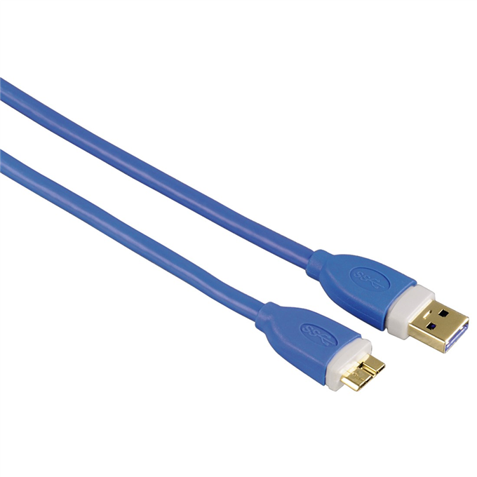 Levně Kabel USB 3.0 typ A - micro B - 180 cm modrý