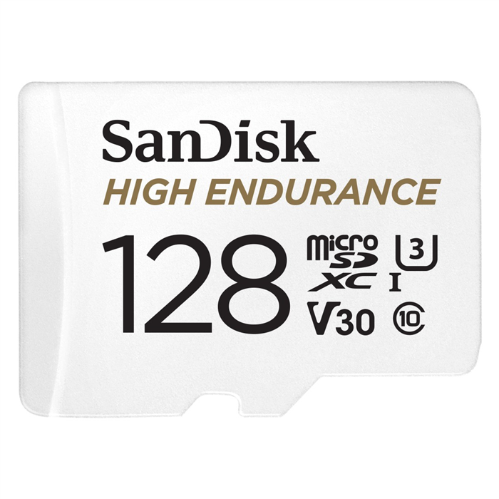 SanDisk 128 GB microSDXC High Endurance Video C 10 U3 V30, adaptér
