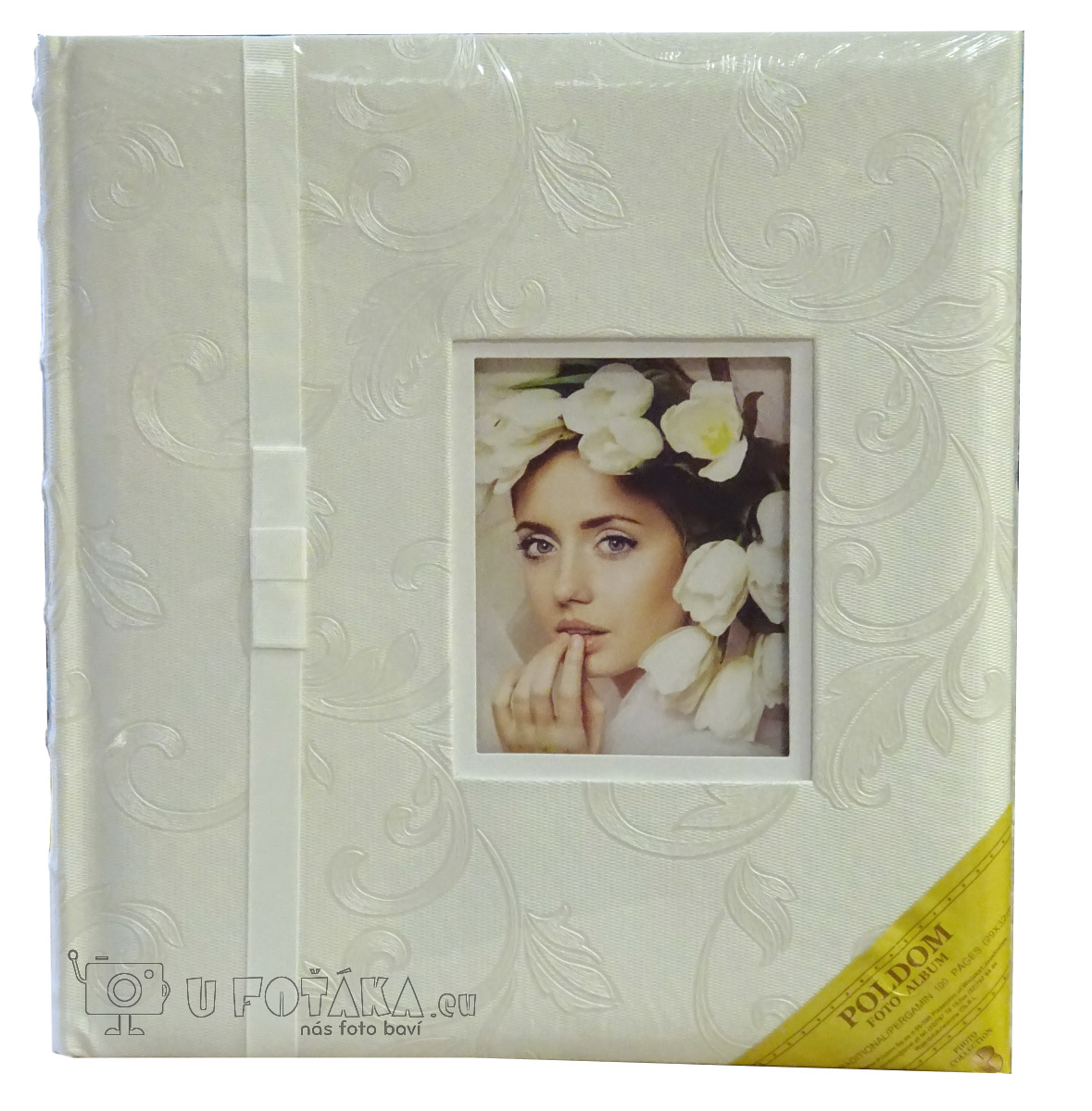Levně Gedeon Svatební fotoalbum na růžky 60 stran - Botia bílá s okénkem