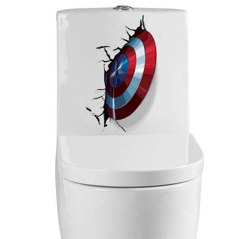 Levně U Foťáka Samolepka na zeď 3D Captain America Štít 21x30cm