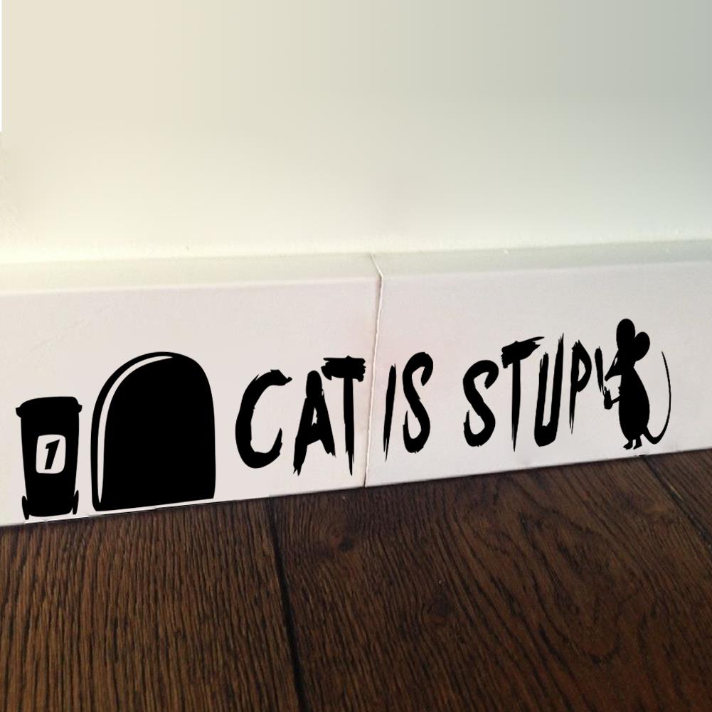 Samolepky na stěnu Myši "Cat is stupid" 5,2x22cm