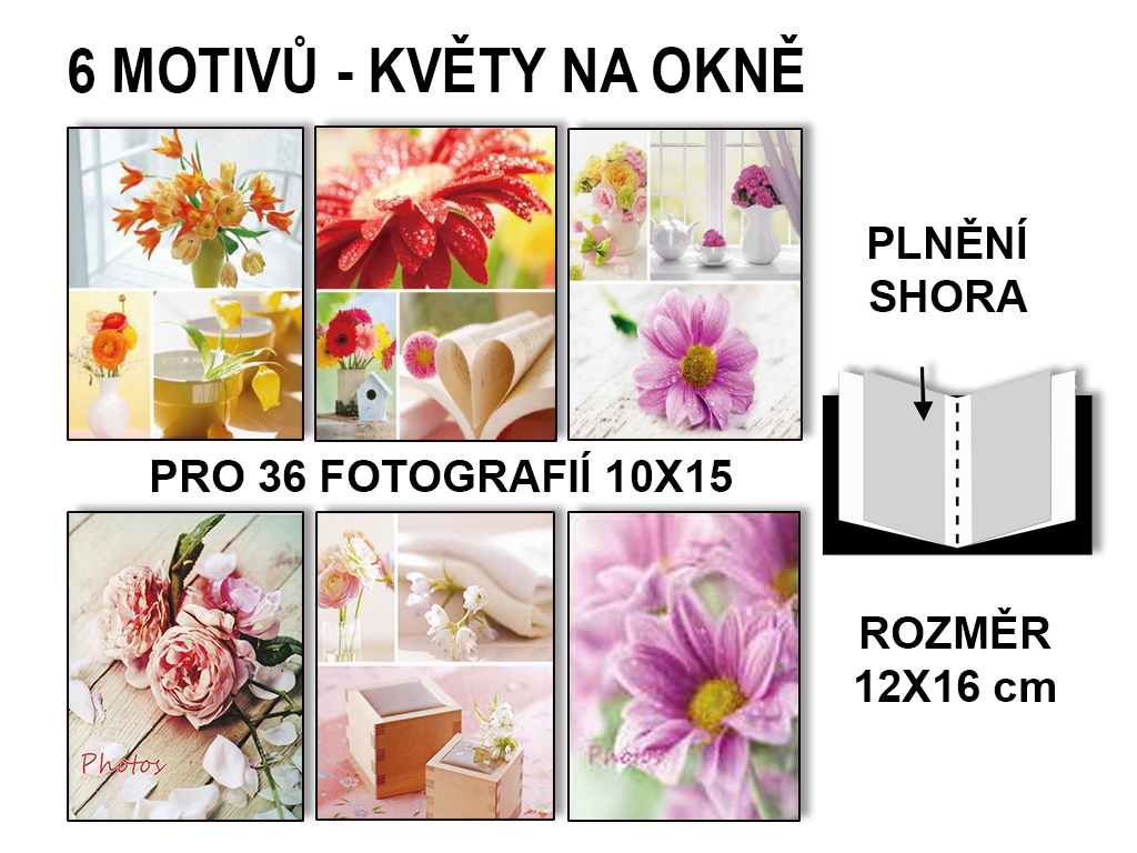 Levně Gedeon Fotoalbum 10x15/36 květy na okně MIX