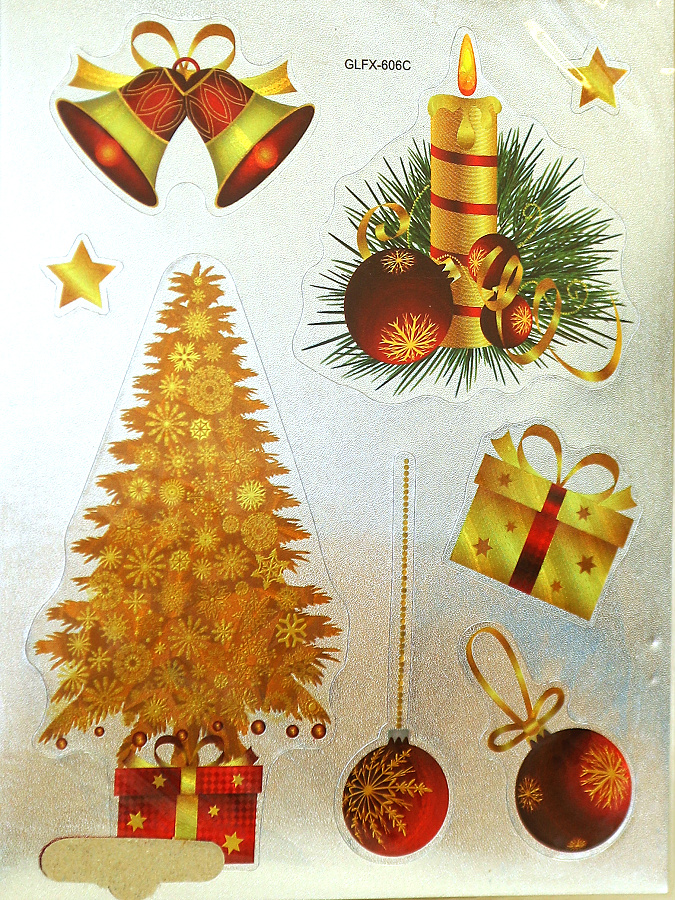 Levně Nálepky do fotoalba vánoční - stromeček zlatý