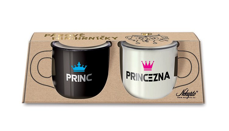 Levně Nekupto Mini hrnečky pro páry - PRINC A PRINCEZNA