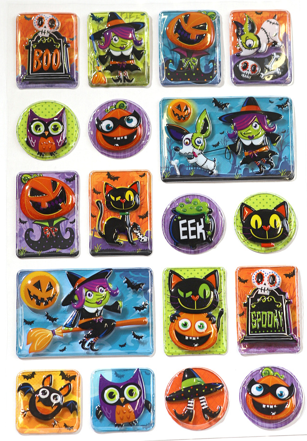 Samolepky HALLOWEEN plastické 25x14 čarodejnice