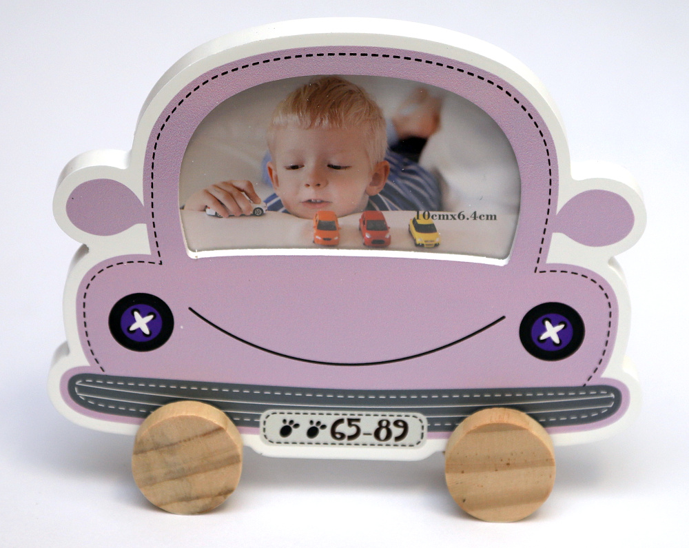 Fotorámeček dětský 10x6,5cm - auto lila