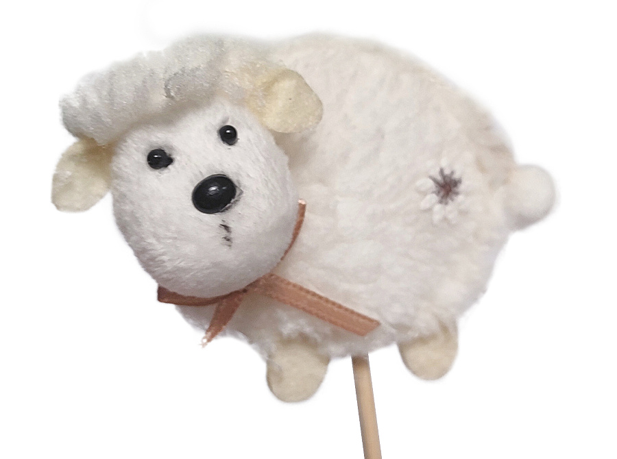 ZÁPICH - dřevěný velikonoční ovečka 6 cm bílá