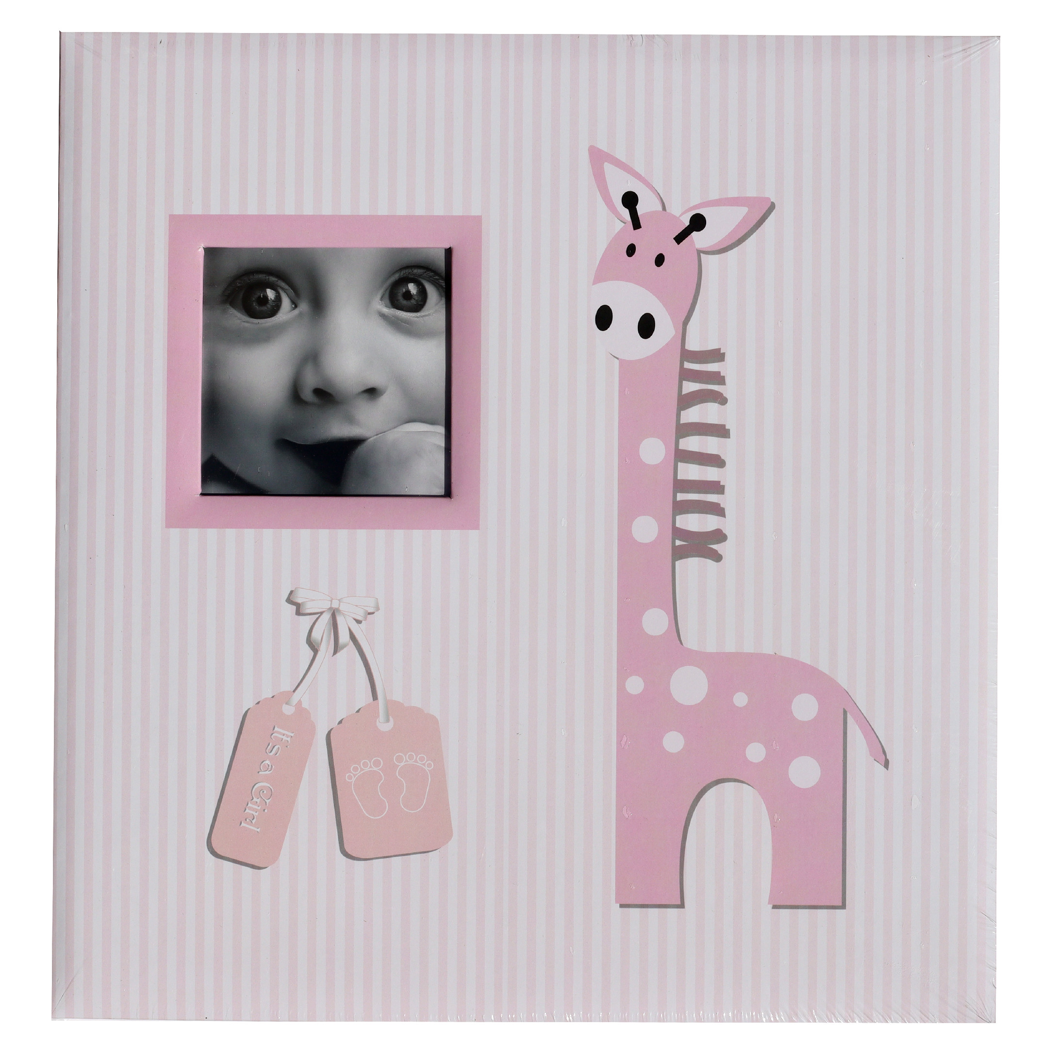 Samolepící fotoalbum růžové 40 stran - Žirafa