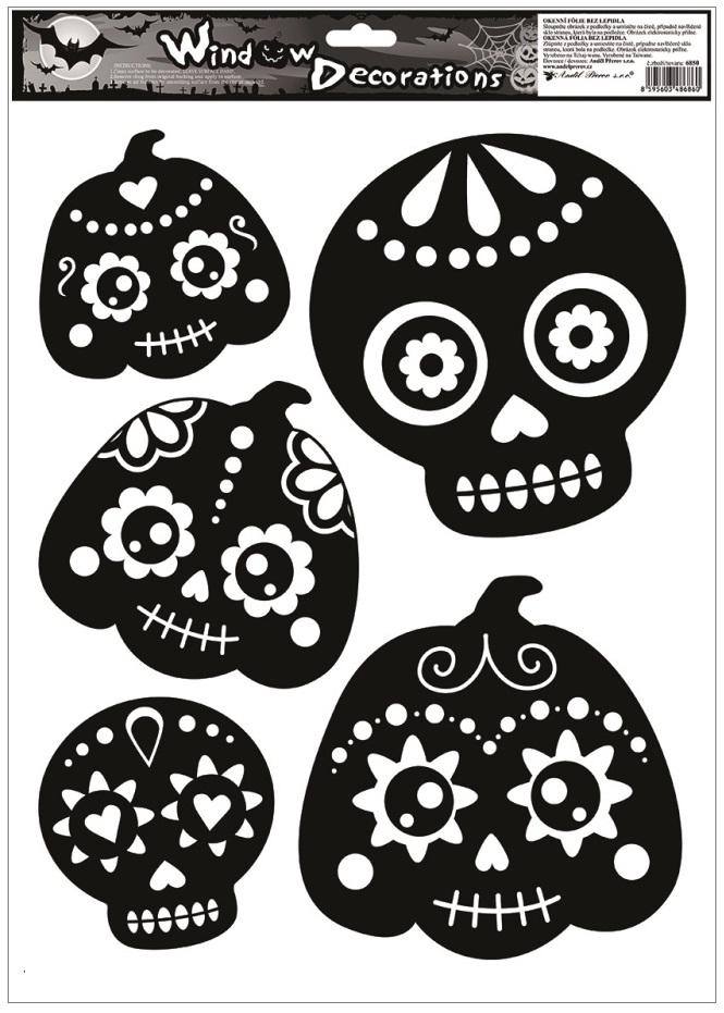 Okenní fólie černé HALLOWEEN - 30x42 Calavera