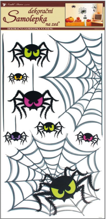 Levně Samolepky HALLOWEEN - pavouk, 60x32cm