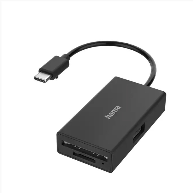 Čtečka karet USB 3.0 SD/microSD, stříbrnáHama USB-C hub/čtečka karet OTG, SD, microSD, USB-A