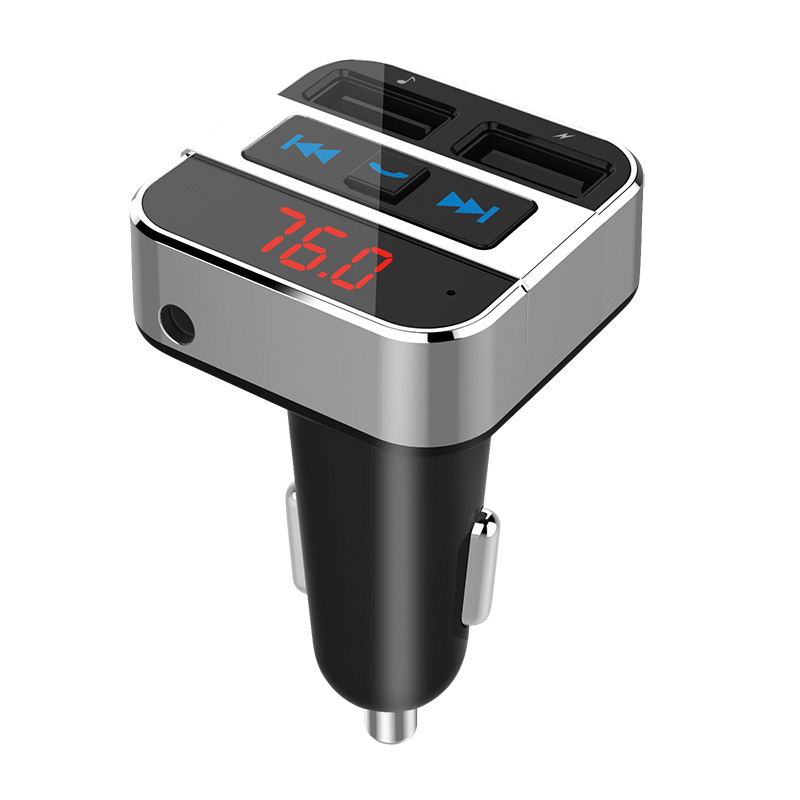 Levně Solight FM transmitter s bluetooth připojením do auta, 2x USB + handsfree