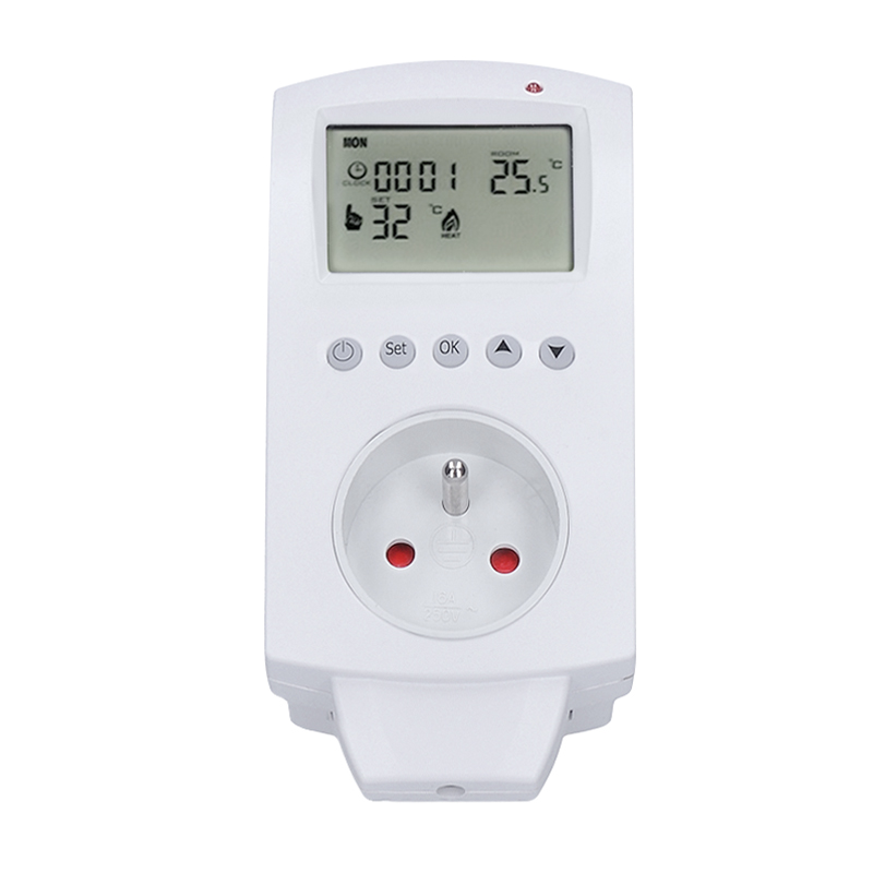 Levně Solight termostaticky spínaná zásuvka, zásuvkový termostat, 230V/16A, režim vytápění nebo chlazení, různé teplotní režimy