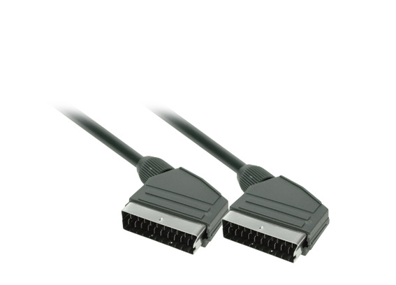Levně Solight SCART kabel, SCART konektor - SCART konektor, 21pin, 1,5m, průměr 8mm, sáček