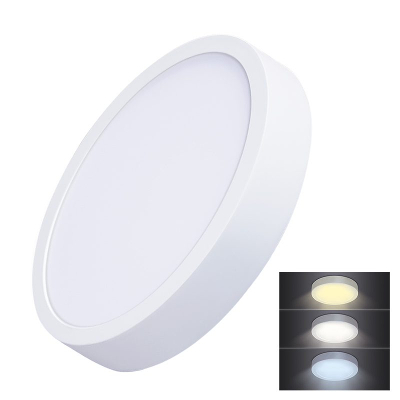 Levně Solight LED mini panel CCT, přisazený, 24W, 1800lm, 3000K, 4000K, 6000K, kulatý