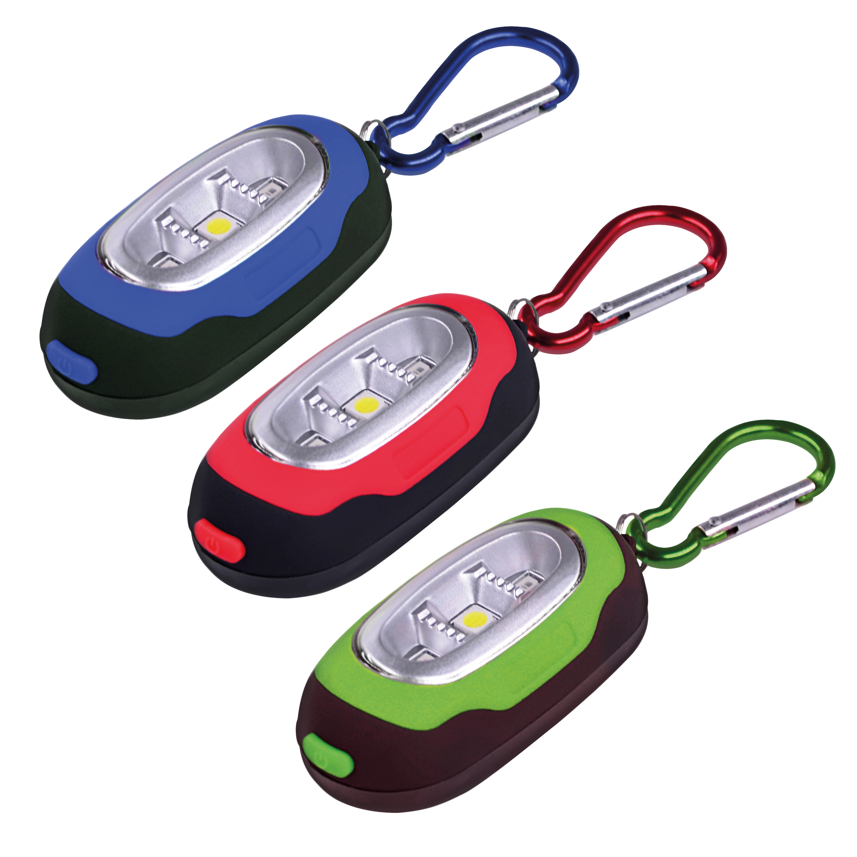 Solight LED svítilna s karabinou, 30lm, COB LED, 2x CR2032 součástí