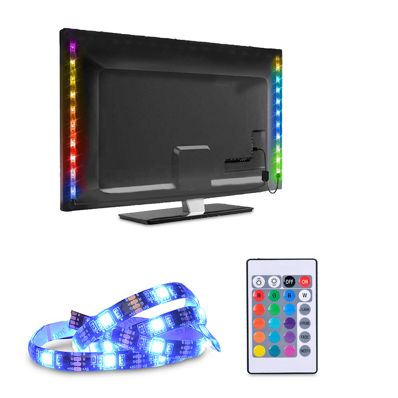 Levně Solight LED RGB pásek pro TV, 2x 50cm, USB, vypínač, dálkový ovladač