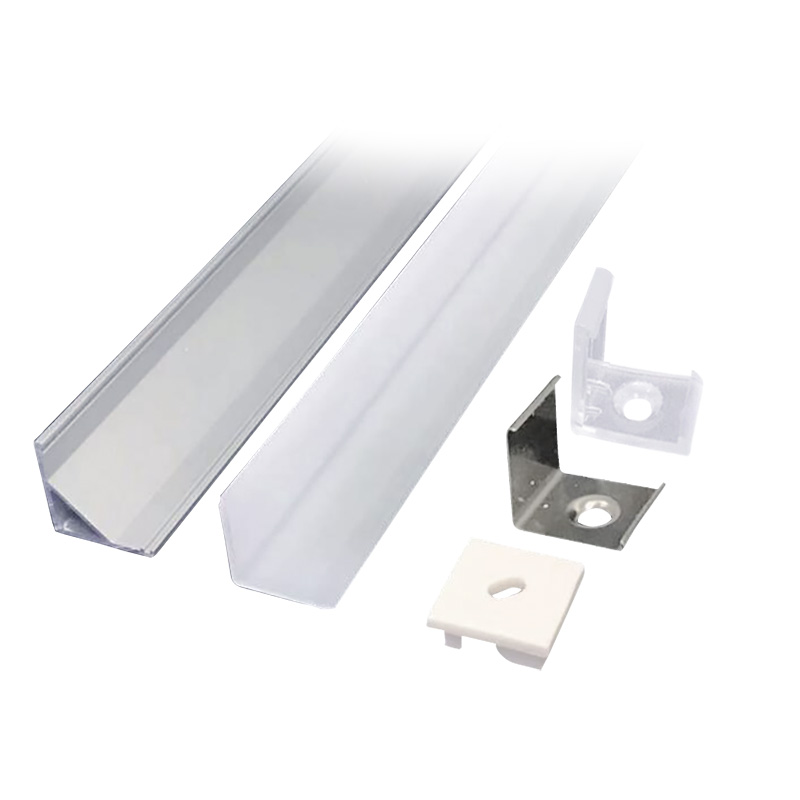 Levně Solight hliníkový profil pro LED pásky rohový, 16x16mm, mléčný difuzor, 1m