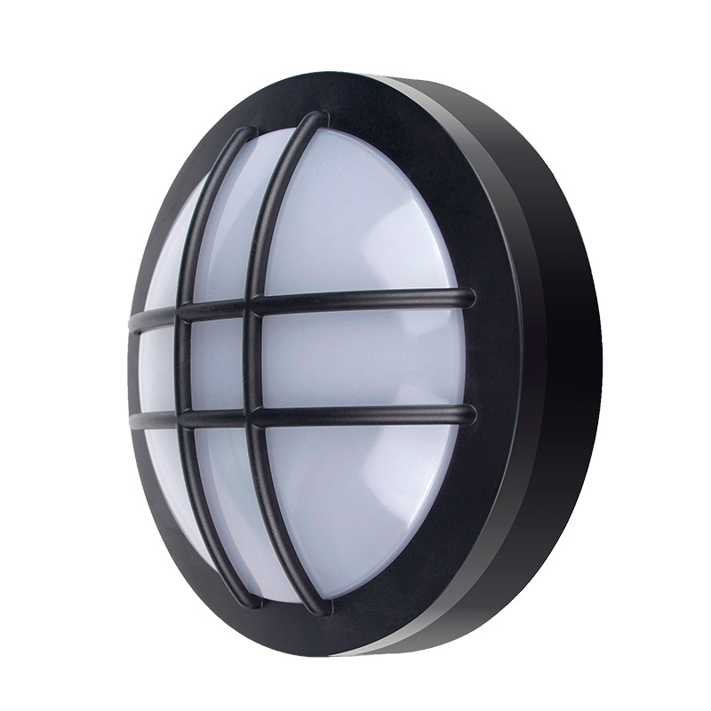 Levně Solight LED venkovní osvětlení kulaté s mřížkou, 13W, 910lm, 4000K, IP65, 17cm, černá