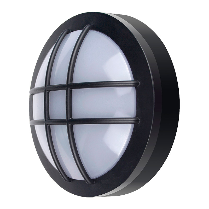 Levně Solight LED venkovní osvětlení kulaté s mřížkou, 20W, 1500lm, 4000K, IP65, 23cm, černá