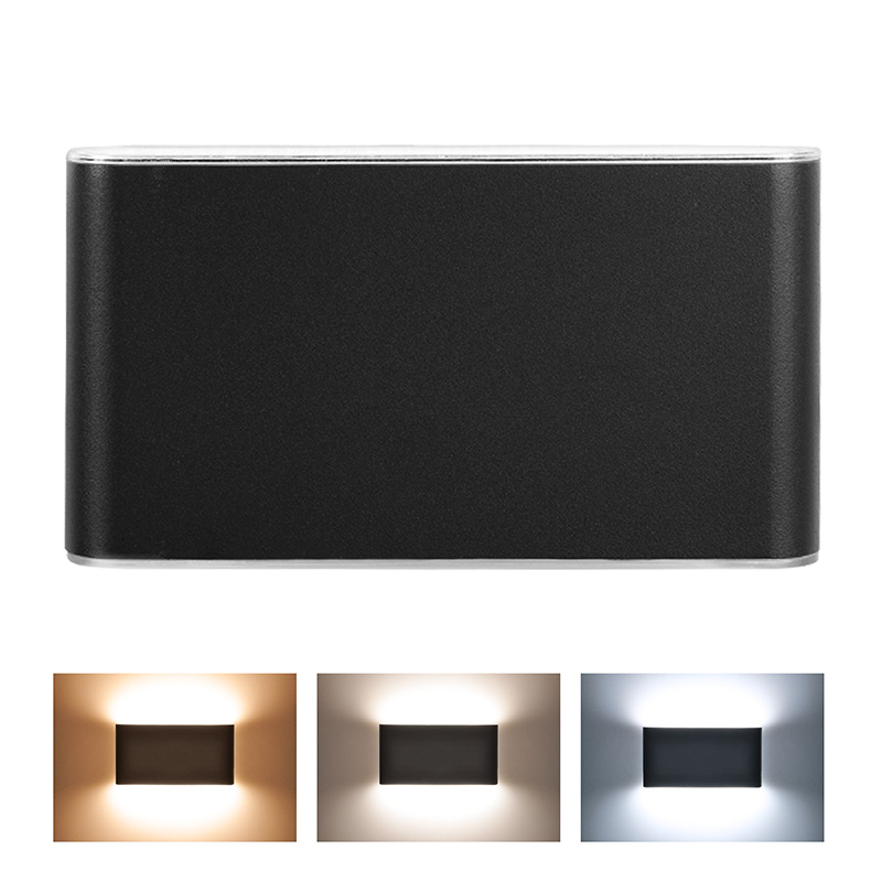 Levně Solight LED venkovní nástěnné osvětlení Modena, 12W, 800lm, 3CCT, černá