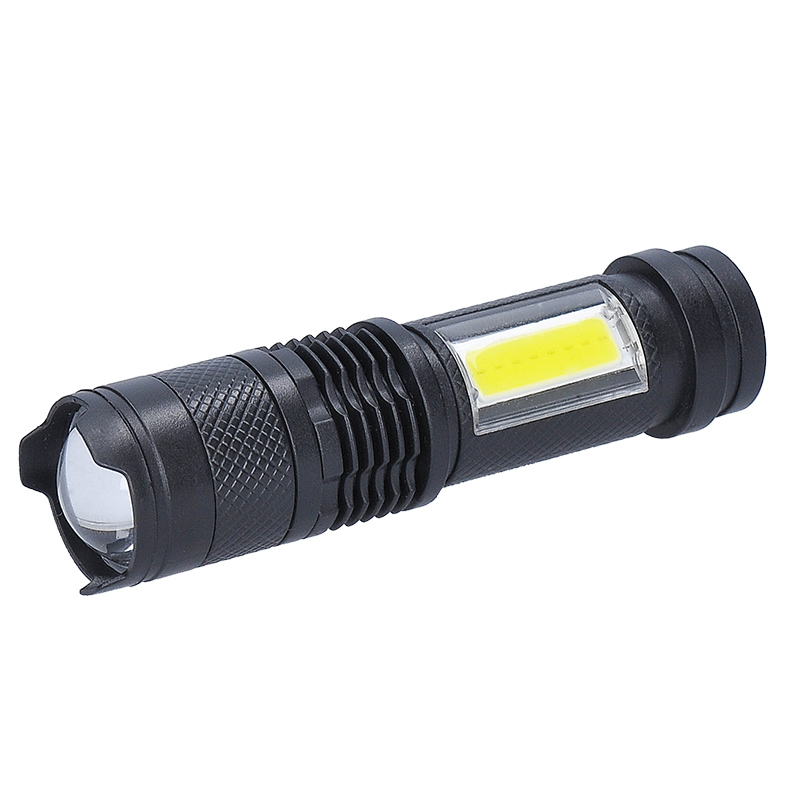 Levně Solight LED nabíjecí kapesní svítilna se zoomem, 100lm + 70lm, Li-Ion, USB, černá