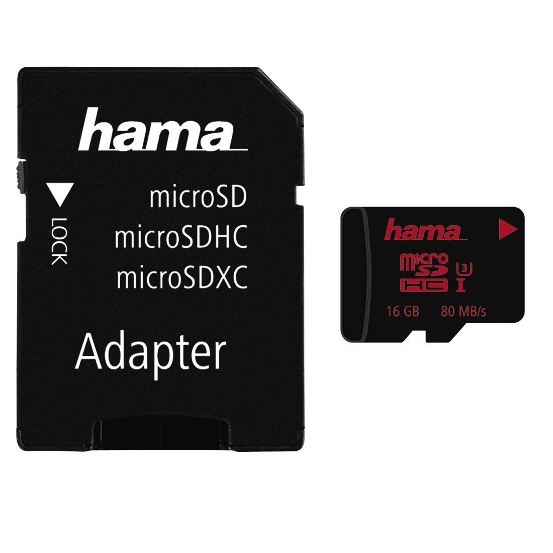 Levně Hama microSDHC 16 GB UHS Speed Class 3 UHS-I 80 MB/s + adaptér