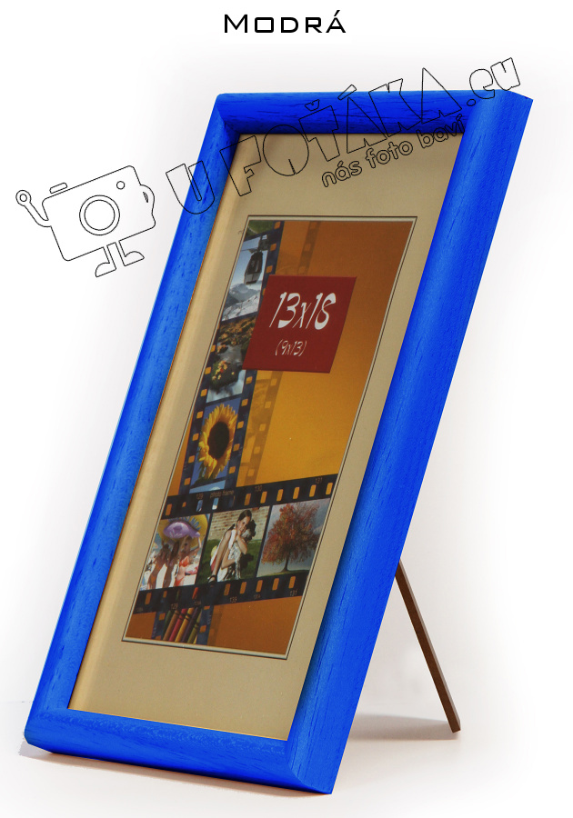 Fotorámeček 18x24 dřevěný CODEX zaoblený - různé barvy Barva: Modrá