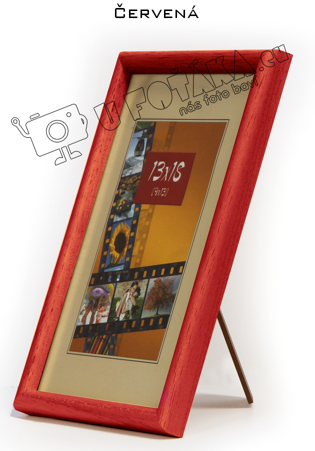 Fotorámeček 18x24 dřevěný CODEX zaoblený - různé barvy Barva: Červená