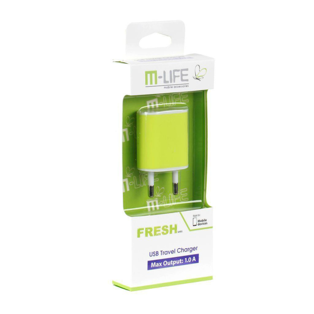 Levně Nabíječka USB ML0592 zelená, M-LIFE