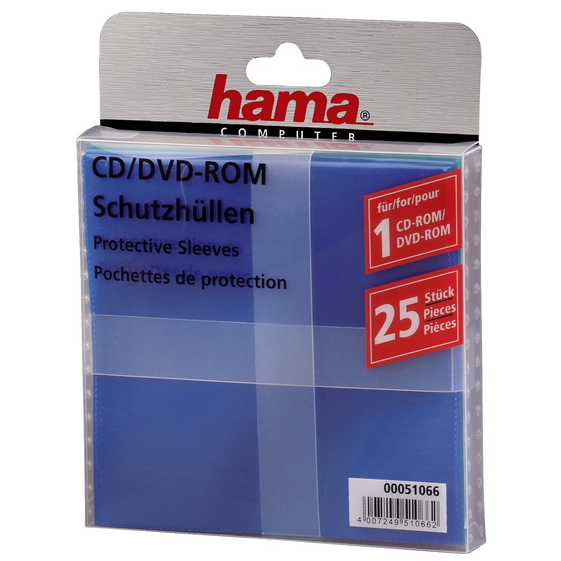 Hama ochranný obal pro CD/DVD, 25ks/bal, barevný mix