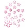 Akrylové kytičky - 20 kusů růžové